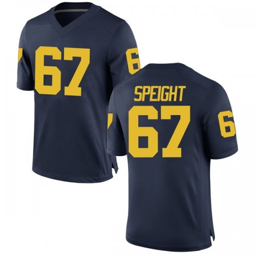 Jess Speight Michigan Wolverines Men's NCAA #67 Navy Replica Brand Jordan College Stitched Football Jersey NYM5054BC